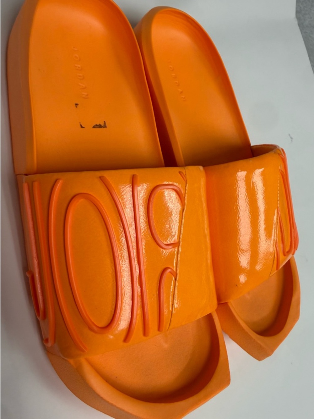 Orange Jordan Slide Sandals